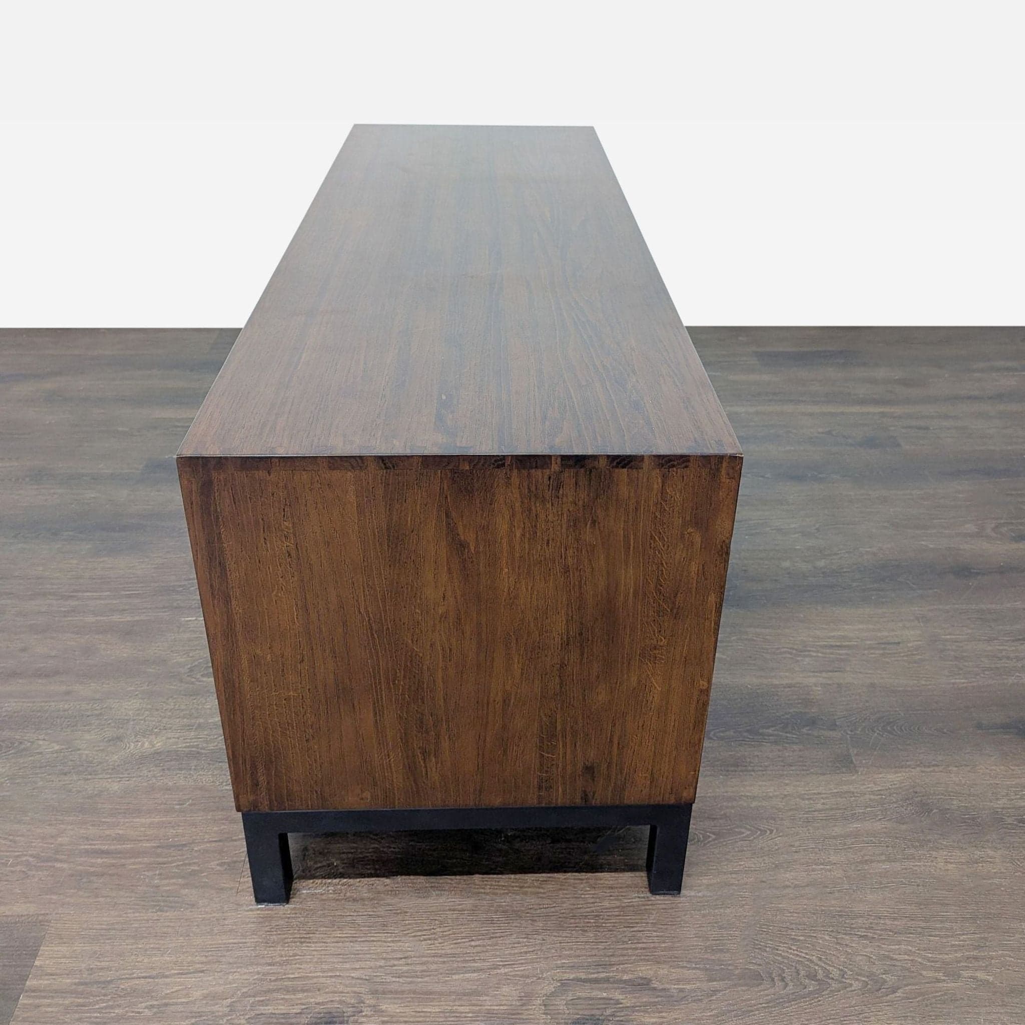 Wood Media Console on Metal Base - Thumbnail 6