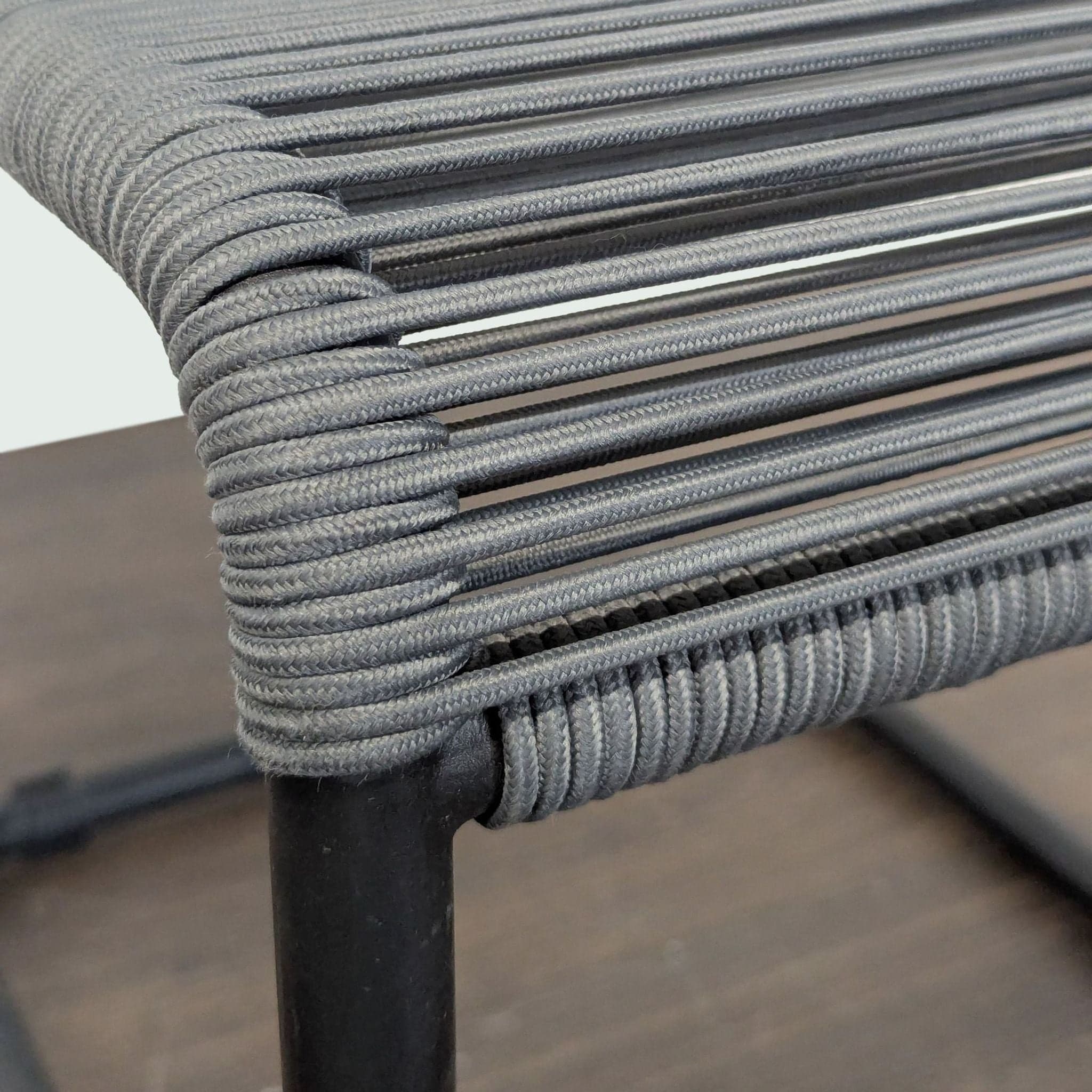 Modern Black Woven Outdoor Chair with Sturdy Metal Frame - Thumbnail 7