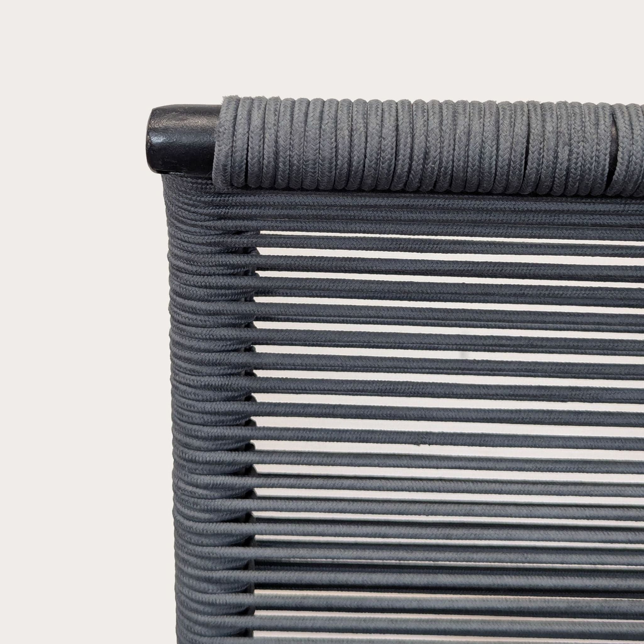 Modern Black Woven Outdoor Chair with Sturdy Metal Frame - Thumbnail 8