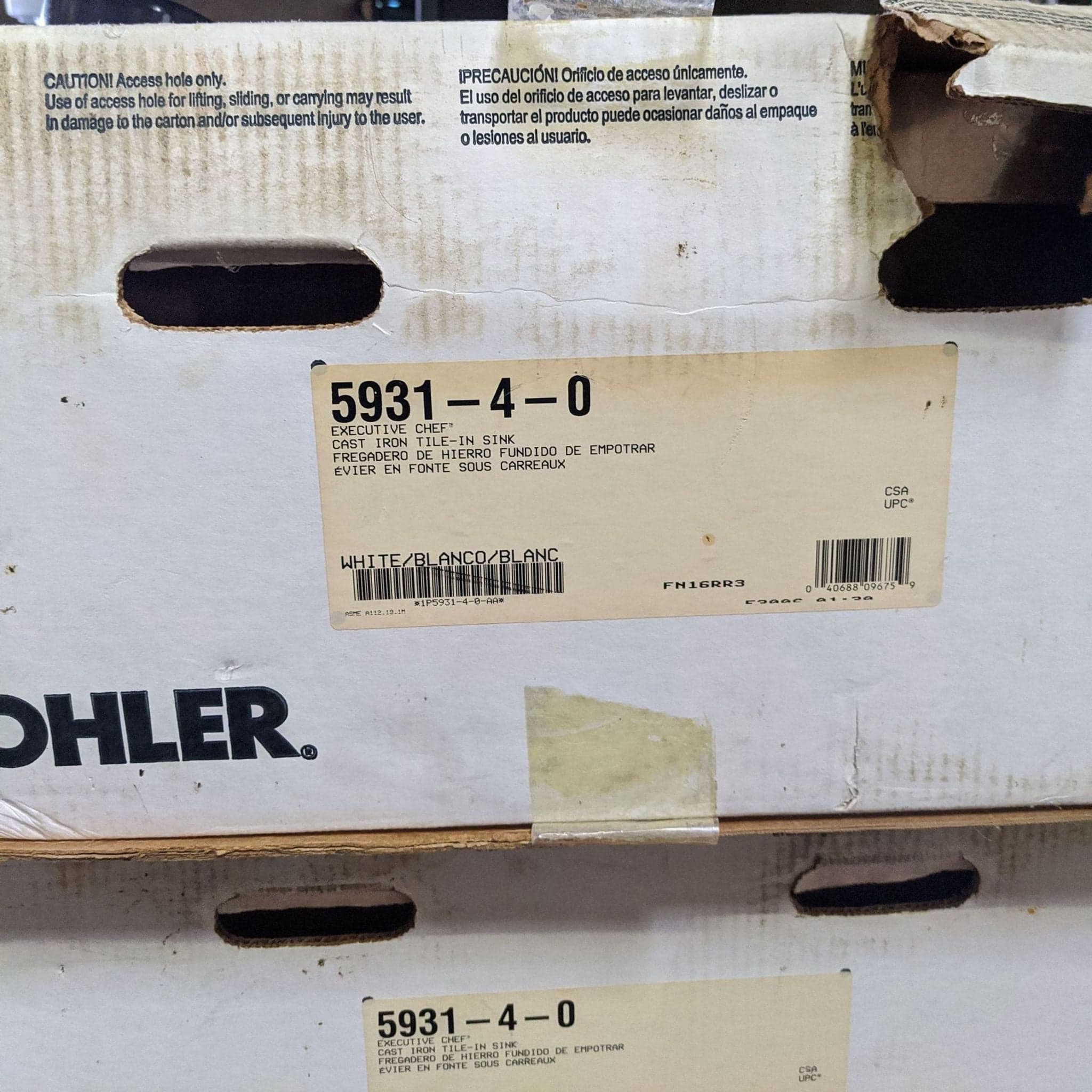 Kohler Executive Chef Cast Iron Tile-In Sink - Thumbnail 5