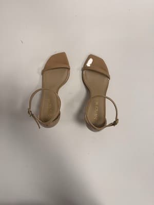 $495 Stuart Weitzman Women Beige Disco Platform Ankle Strap Heel Pumps SIze 10.5 - Thumbnail 4