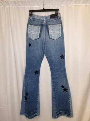 Amiri Jeans Star Print Denim Jeans Dark Blue 24 - Thumbnail 2