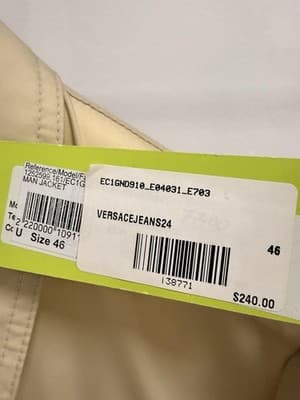 Versace Jeans Beige Jacket Size 46 MSRP $240 Brand New With Tags - Thumbnail 2