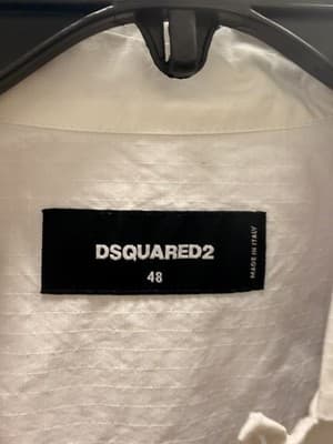 DSQUARED Men’s White Button Down Shirt Brand Size 50 - Thumbnail 3