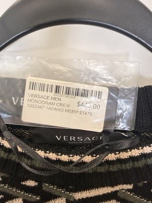 Versace Men’s Monogram Cotton Crewneck Size 50 MSRP $440 - Thumbnail 2