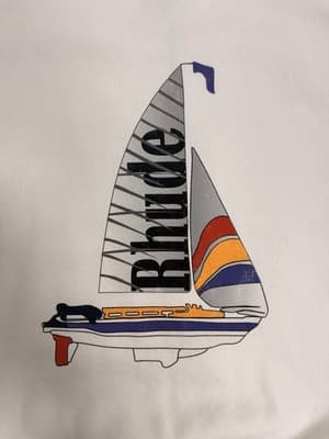 Rhude Catamaran Champion Graphic Crewneck Sweater Polo Nautica SIze L - Thumbnail 5