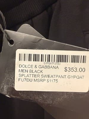 Dolce & Gabbana Black Splatter Sweatpants Cotton Size 56 MSRP $350 Brand New - Thumbnail 3