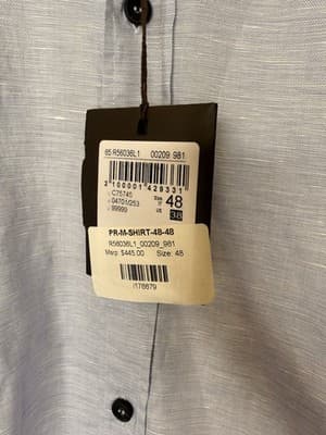 BRAND NEW Peserico Men’s Shirt Button Down Long Sleeve Size 48 MSRP $445 - Thumbnail 3