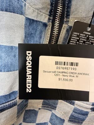 Dsquared2 Men's Checkered Navy Jacket Size Medium Map $1530 - Thumbnail 3