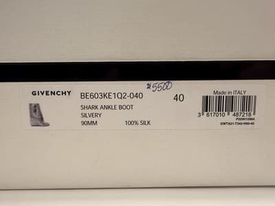 MSRP $5500 BRAND NEW Givenchy Shark Ankle Boot 100% Silk NWT Size 40 - Thumbnail 3