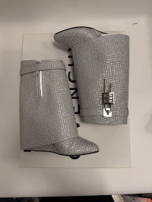 MSRP $5500 BRAND NEW Givenchy Shark Ankle Boot 100% Silk NWT Size 40 - Thumbnail 4