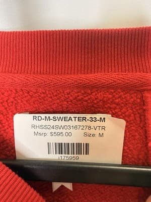 Rhude Sweater Red Brand New Size Medium MSRP $595 - Thumbnail 2