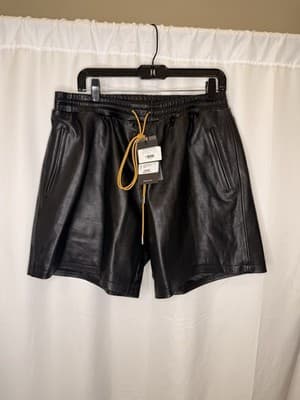 RHUDE Men’s Shorts Leather Brand New NWT Size L - Thumbnail 2