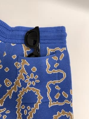 RHUDE BANDANA KNIT SHORTS BLUE TAN CREME MEN'S LARGE-MSRP $1295-NEW WITH TAGS - Thumbnail 3