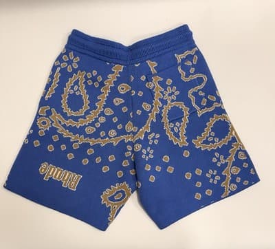 RHUDE BANDANA KNIT SHORTS BLUE TAN CREME MEN'S LARGE-MSRP $1295-NEW WITH TAGS - Thumbnail 2