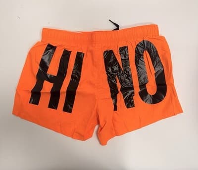 Moschino Brand Logo Print Neon Fuchsia Short Swim Shorts Men’s Size XL - Thumbnail 2