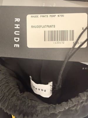 Rhude Men’s Pants Black Zipper MSRP $795 Size S - Thumbnail 3