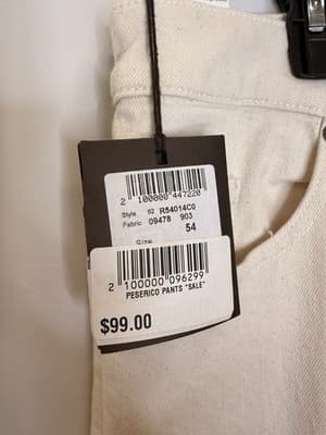 Peserico Mens Pants Size 54 Brand New With Tags - Thumbnail 3