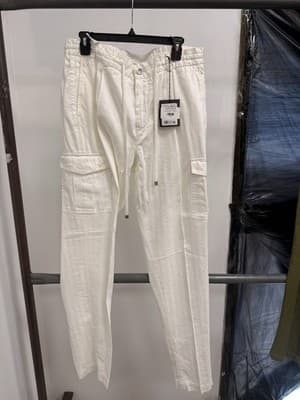 Peserico Men White Pants Brand New MSRP $449 Size 52 - Thumbnail 2