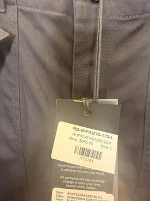 Rhude Men’s Black Adjustable Pants MSRP $855 Size Large - Thumbnail 3