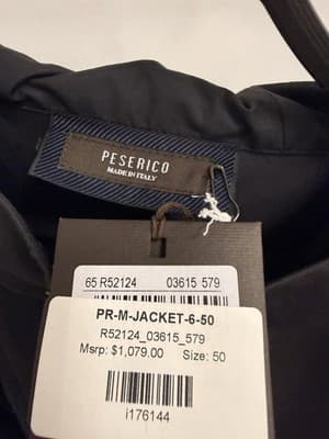 Peserico Navy Jacket Size 50 MSRP $1079 Brand New With Tags - Thumbnail 2