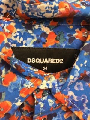 DSQUARED Mens Button Down Bob Shirt Floral Design 54 - Thumbnail 3
