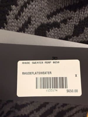 Rhude Grey Sweater Cashmere MSRP $650 Size XL - Thumbnail 2
