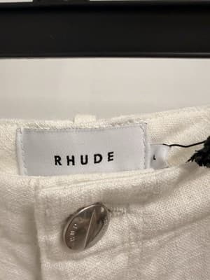 Rhude Men’s White Cargo Pants Linen/Cotton MSRP $795 Size Large - Thumbnail 4