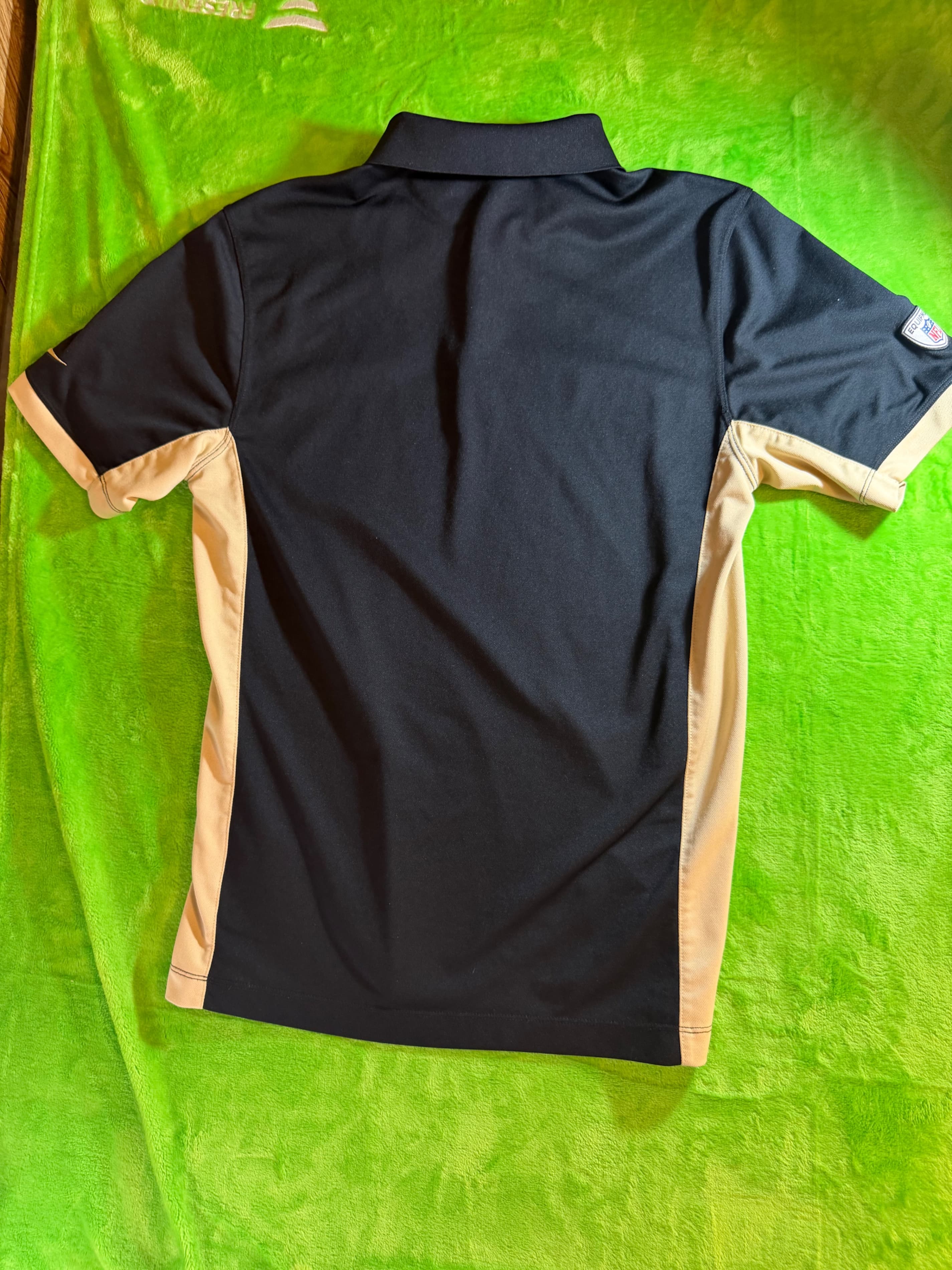 Nike NFL New Orleans Saints Dri-FIT Training Polo Mens Sz S Black - Thumbnail 2