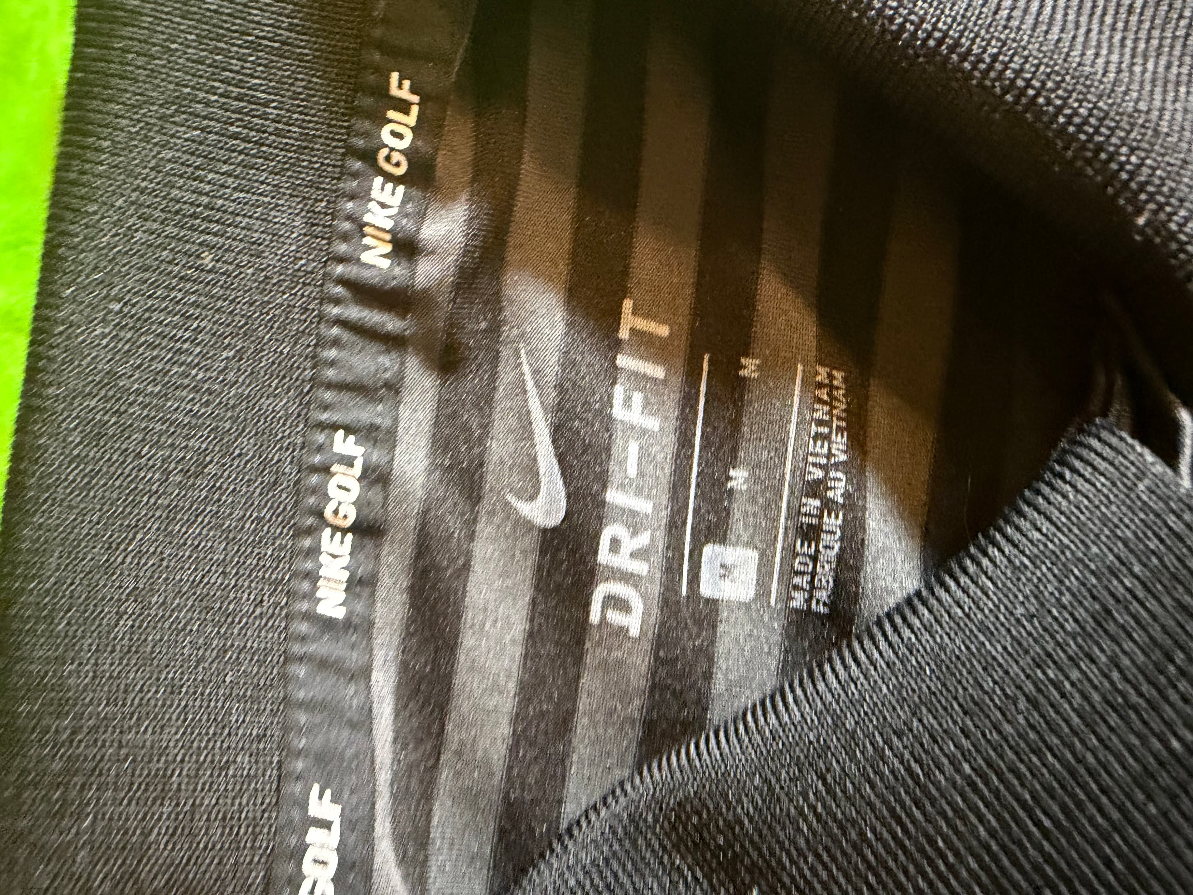 Nike Golf Dri-FIT Striped Polo Mens Sz M Black Gray - Thumbnail 3