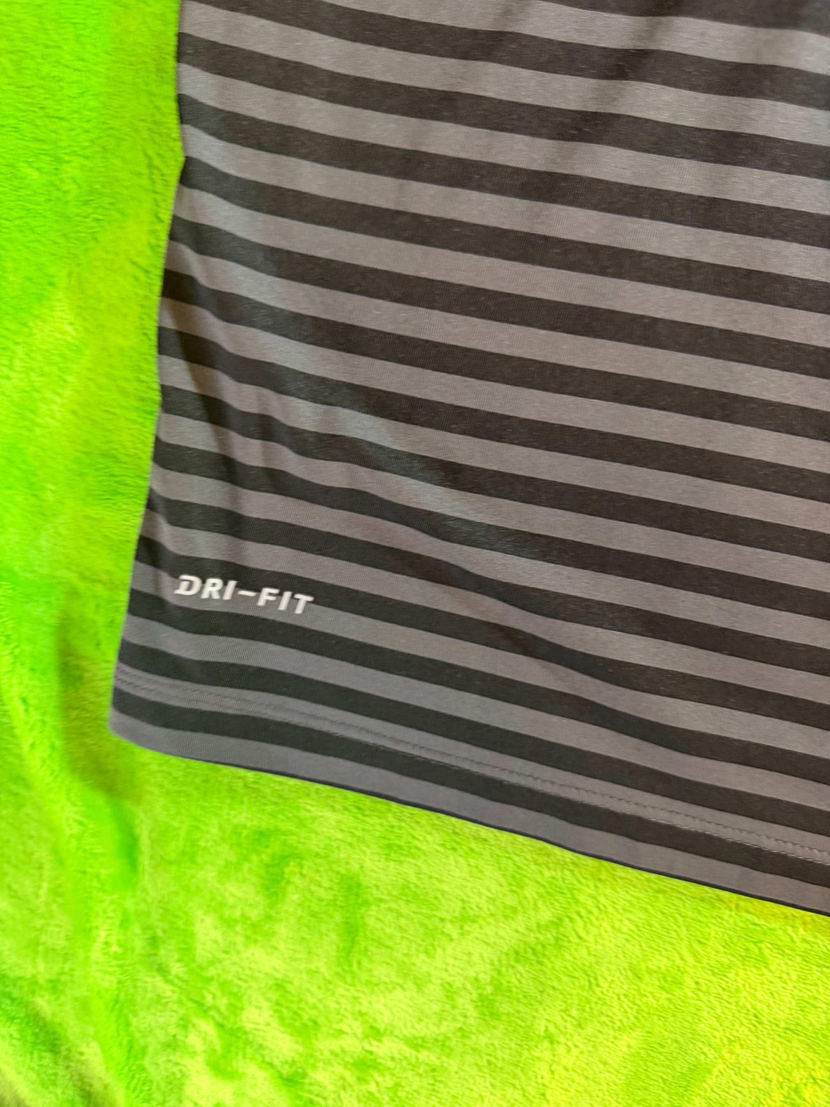 Nike Golf Dri-FIT Striped Polo Mens Sz M Black Gray - Thumbnail 4