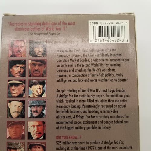 A Bridge Too Far VHS Gene Hackman Anthony Hopkins Robert Redford Nazis WWII - Regular - Thumbnail 5