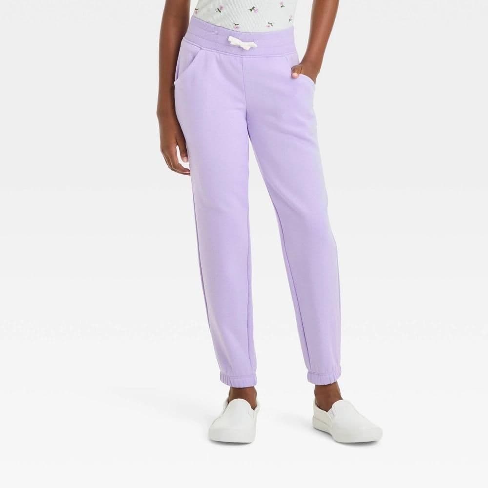 #5003 XS Girls' Fleece Jogger Pants - Cat & Jack Lavender - Default