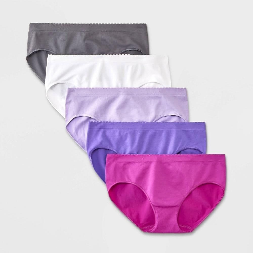 #5705 XL Girls' 5pk Seamless Scallop Hipster Underwear - All In Motion - Default
