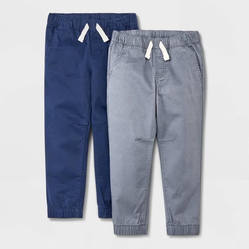 #4090 18M Toddler Boys' 2pk Pull-On Woven Jogger Pants - Cat & Jack Blue/Gray - Default