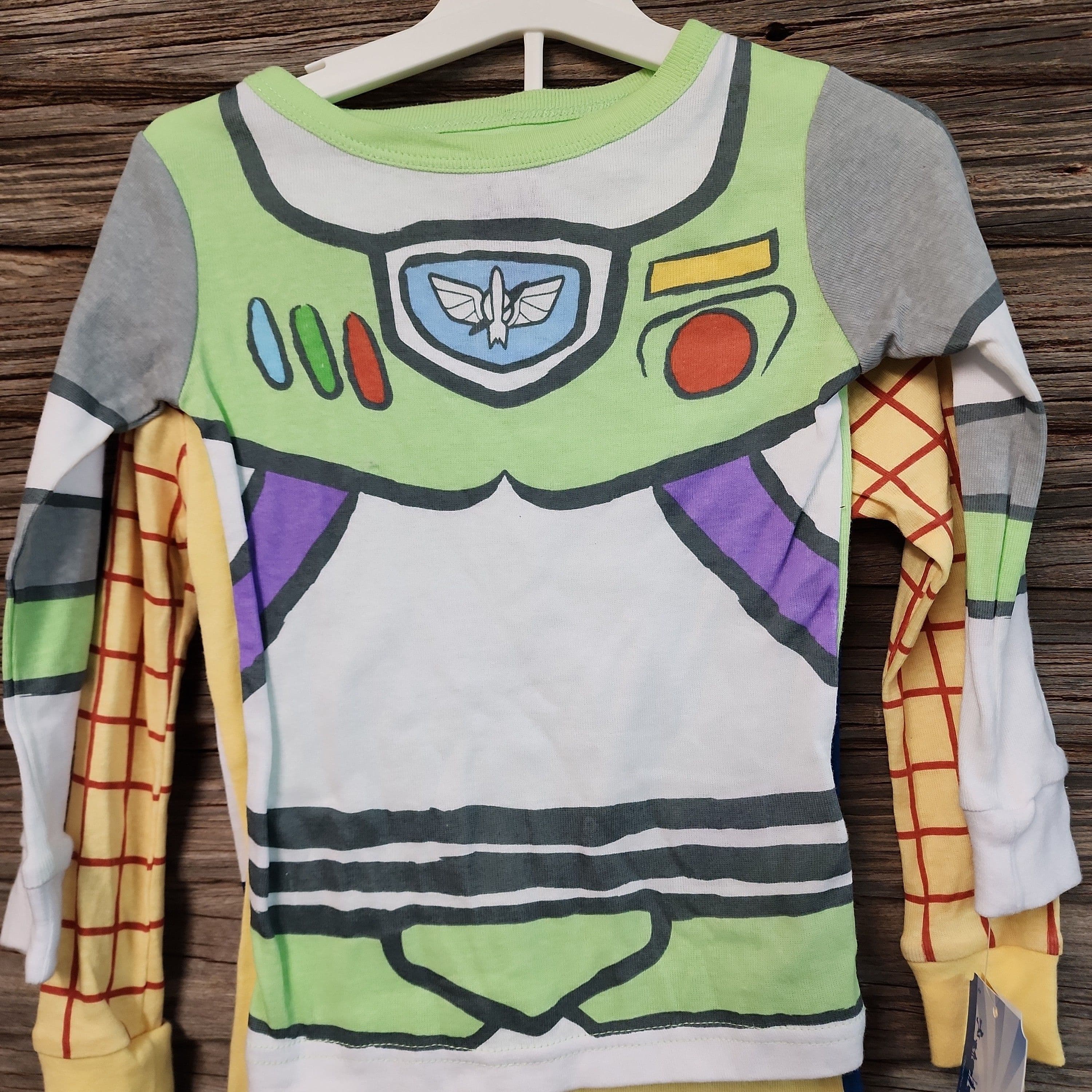 #2622 3T Toddler Boys' 4pc Snug FitToy Story Cotton Pajama Set - Green - Default