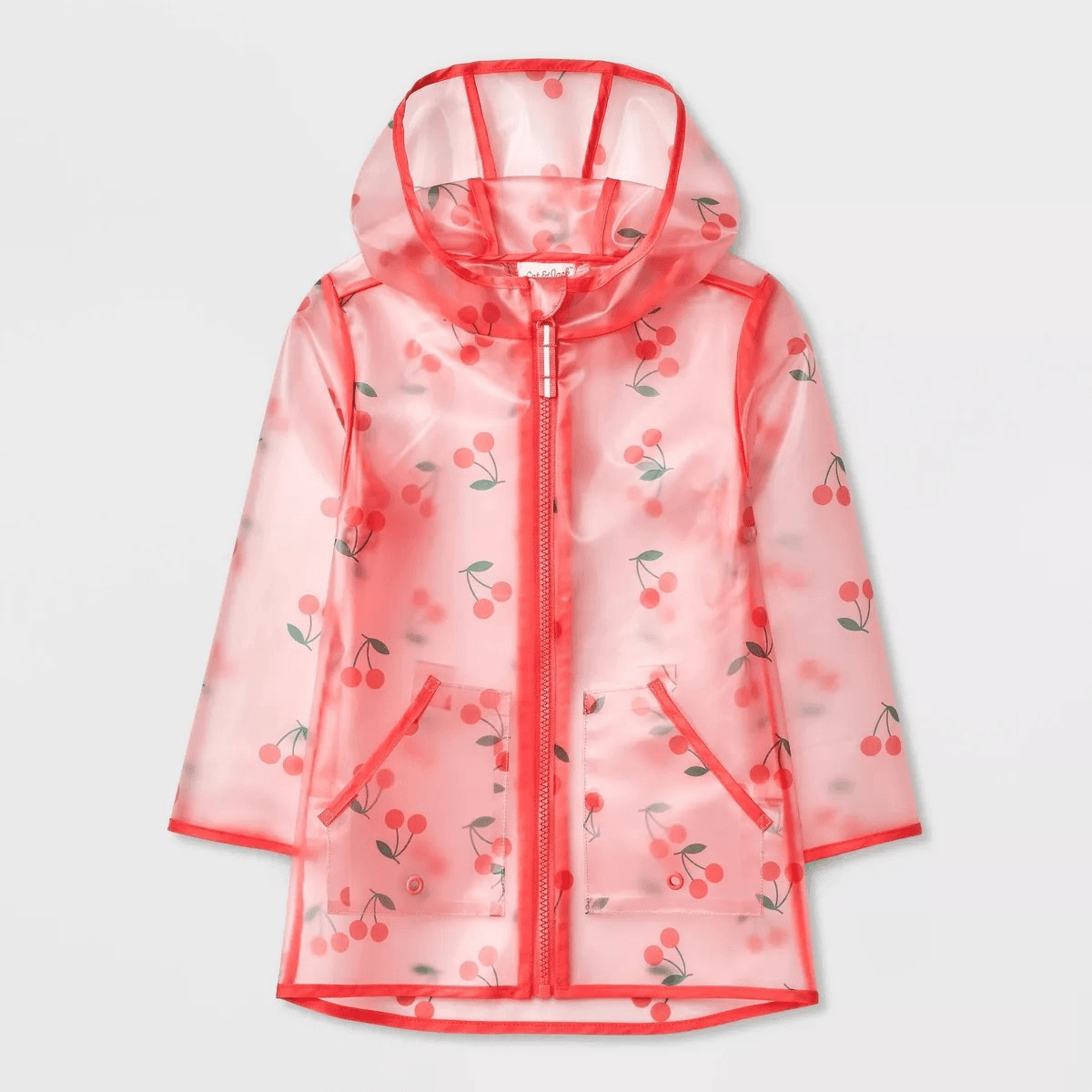 #1943 18M Baby Cherry Printed Clear Rain Coat - Cat & Jack Pink - Default