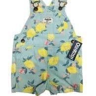 #0487 18M OshKosh B'gosh Toddler Girls' Lemon Shortalls - Aqua Yellow - Default