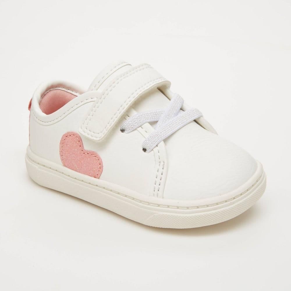 #9222 Size 3 Carter's Just One You Baby Girls' Emily First Walker Sneakers - White - Default