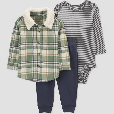#1561 9M Carter's Baby Boys' Plaid Coordinate Set - Green - Default