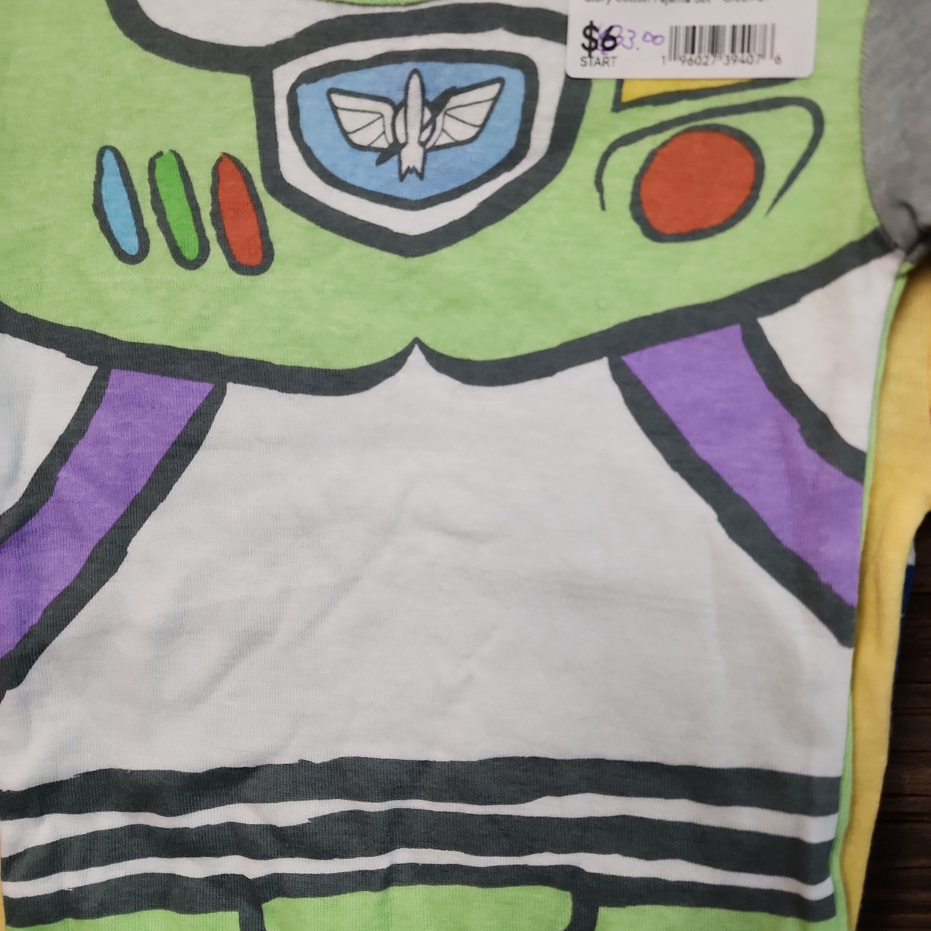 #4237 2T Toddler Boys' 4pc Snug Fit Toy Story Cotton Pajama Set - Green - Default - Thumbnail 2