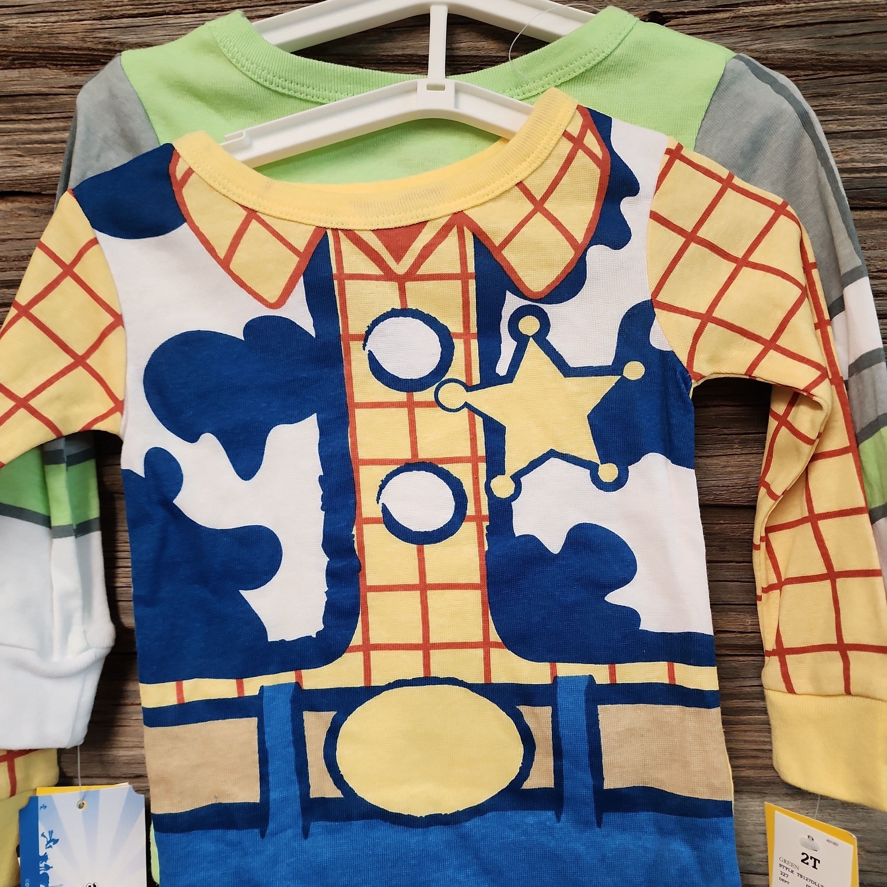 #4237 2T Toddler Boys' 4pc Snug Fit Toy Story Cotton Pajama Set - Green - Default - Thumbnail 3
