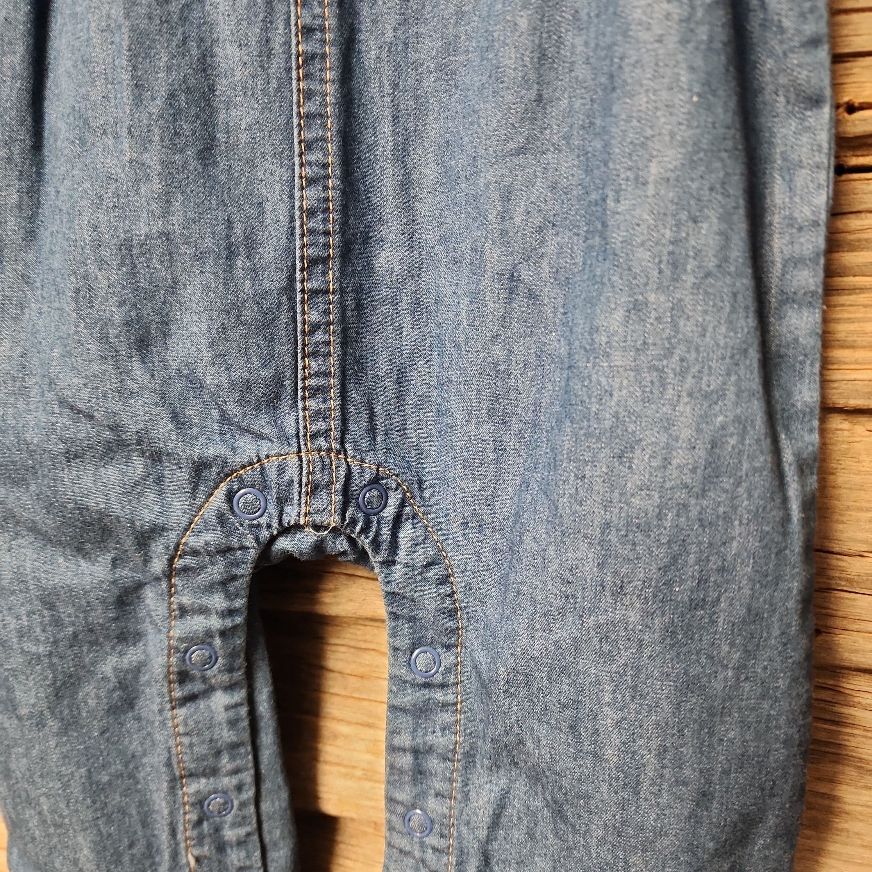 #0181 0-3M Baby Halloween Denim Overalls Set - Cat & Jack Cream - Default - Thumbnail 2