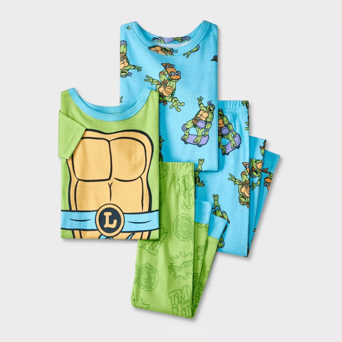 #2128 18M Toddler Boys' 4pc Snug FitTeenage Mutant NinjaTurtles Cotton Pajama Set - Green - Default