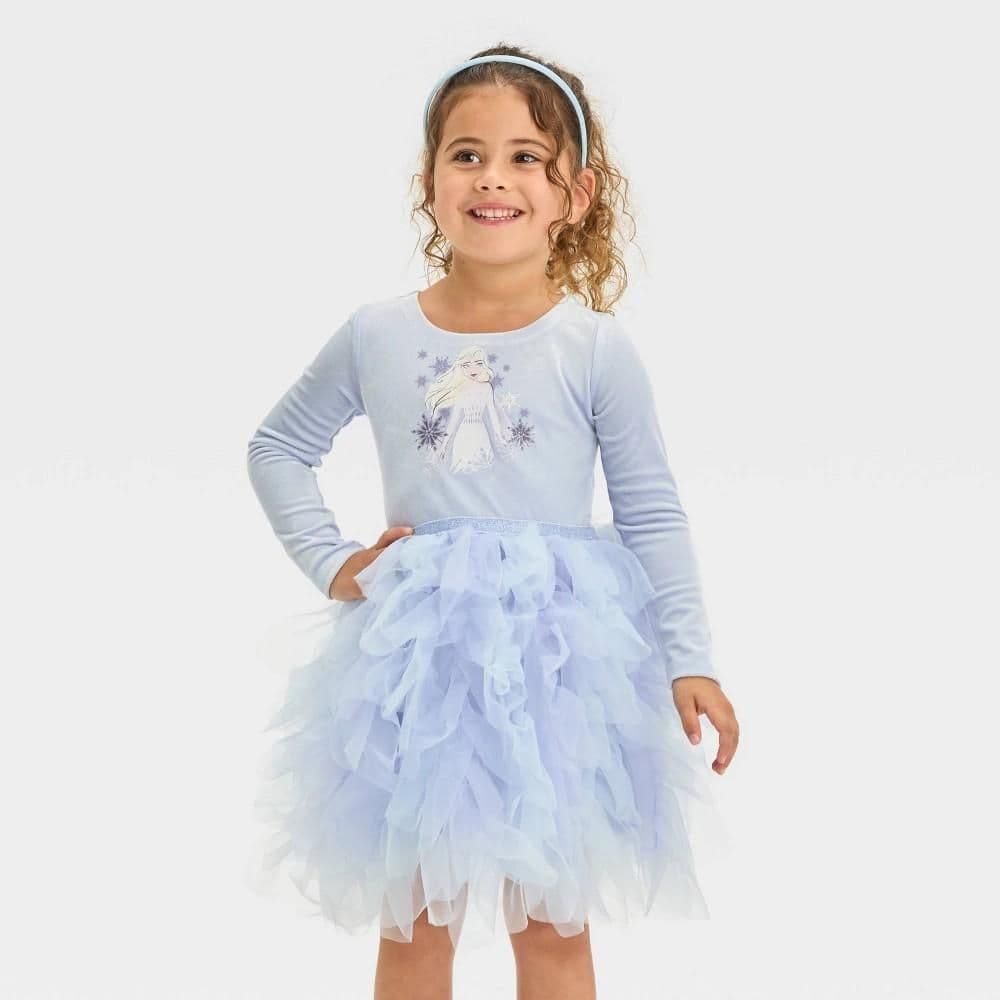 #4729 5T Toddler Girls' Disney Frozen Elsa Ballerina Dress - Blue - Default