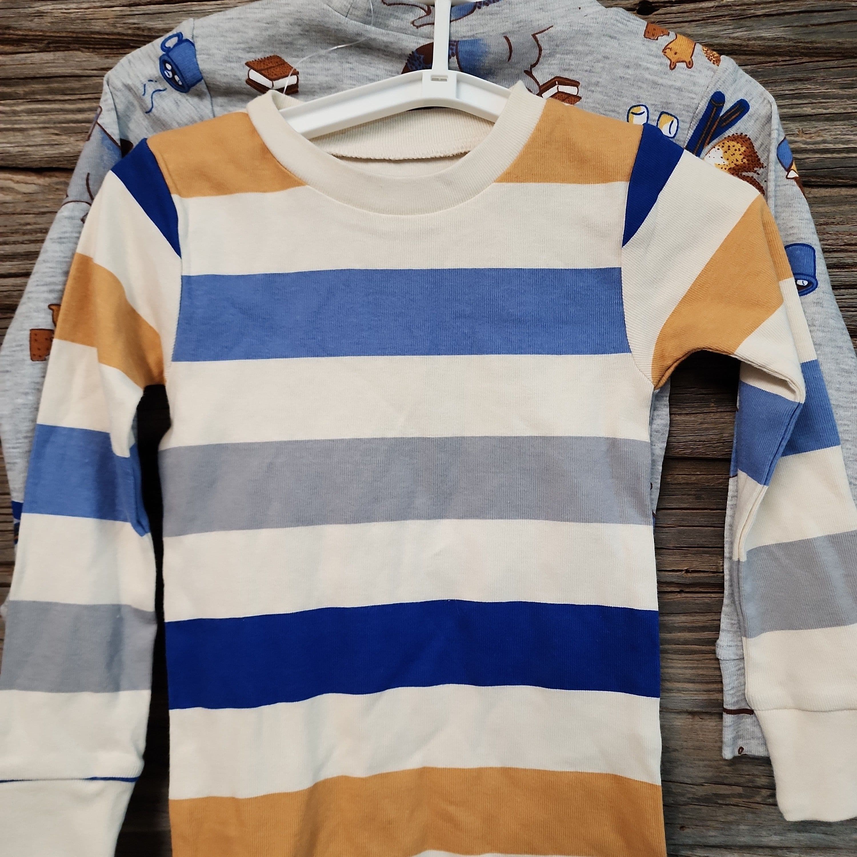 #4187 2T Carter's Just One You Toddler Boys' 4pc Long Sleeve Camping Striped Pajama Set - Black - Default - Thumbnail 3