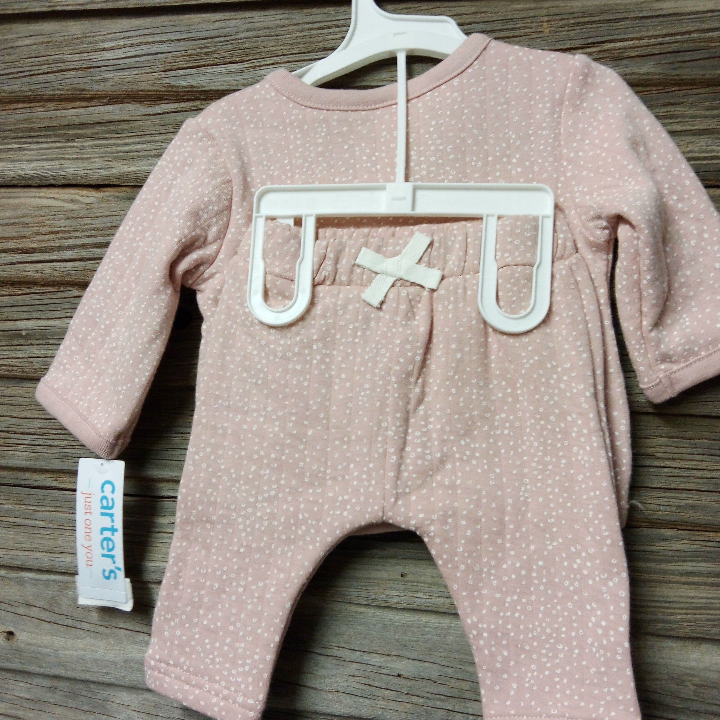 #1223 3M Carter's Baby Girls' 2pc Quilted Coordinate Set - Pink - Default - Thumbnail 2
