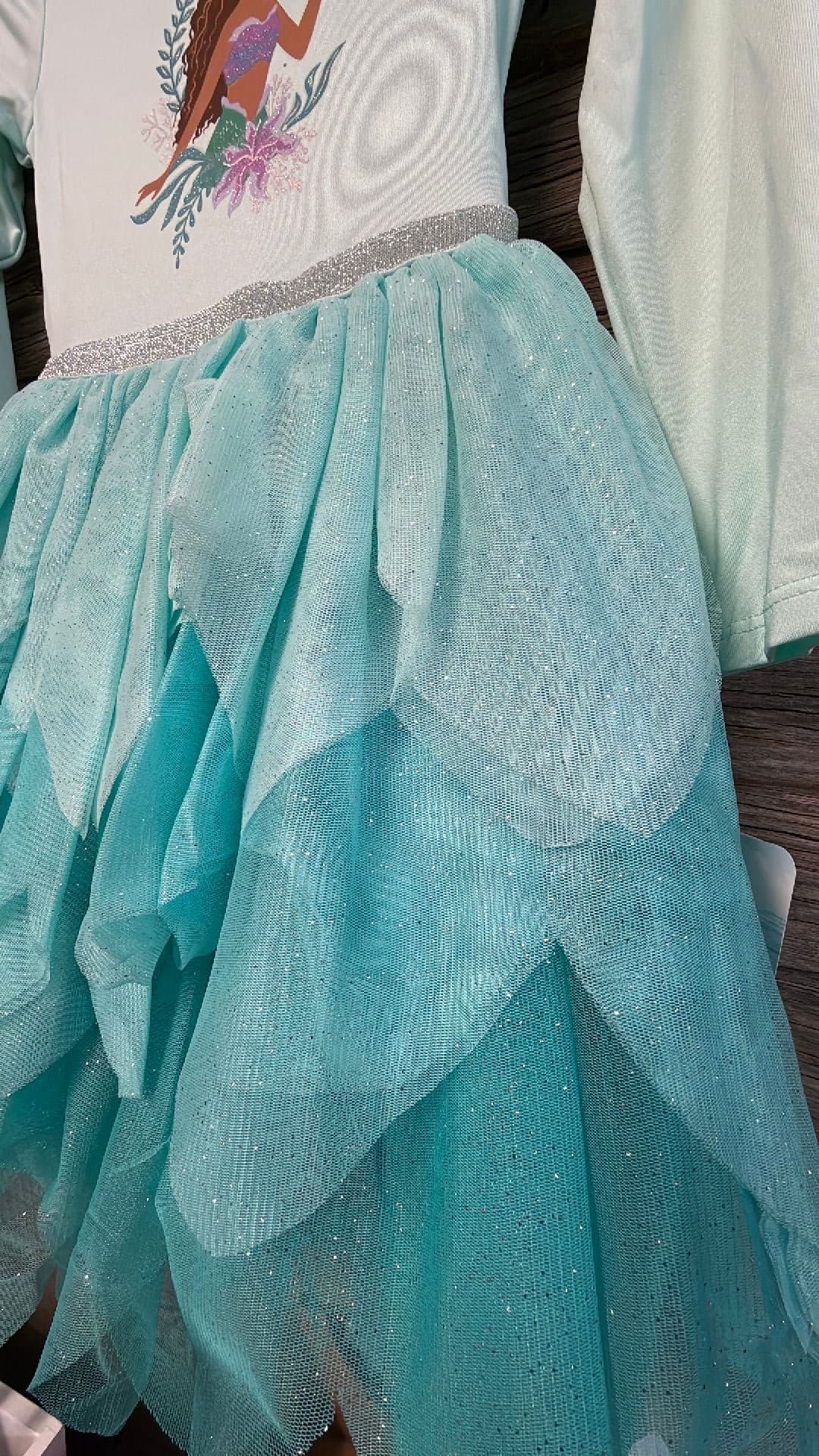 #8894 3T Toddler Girls' Disney Princess Little Mermaid Tutu Dress - Mint Green - Default - Thumbnail 2