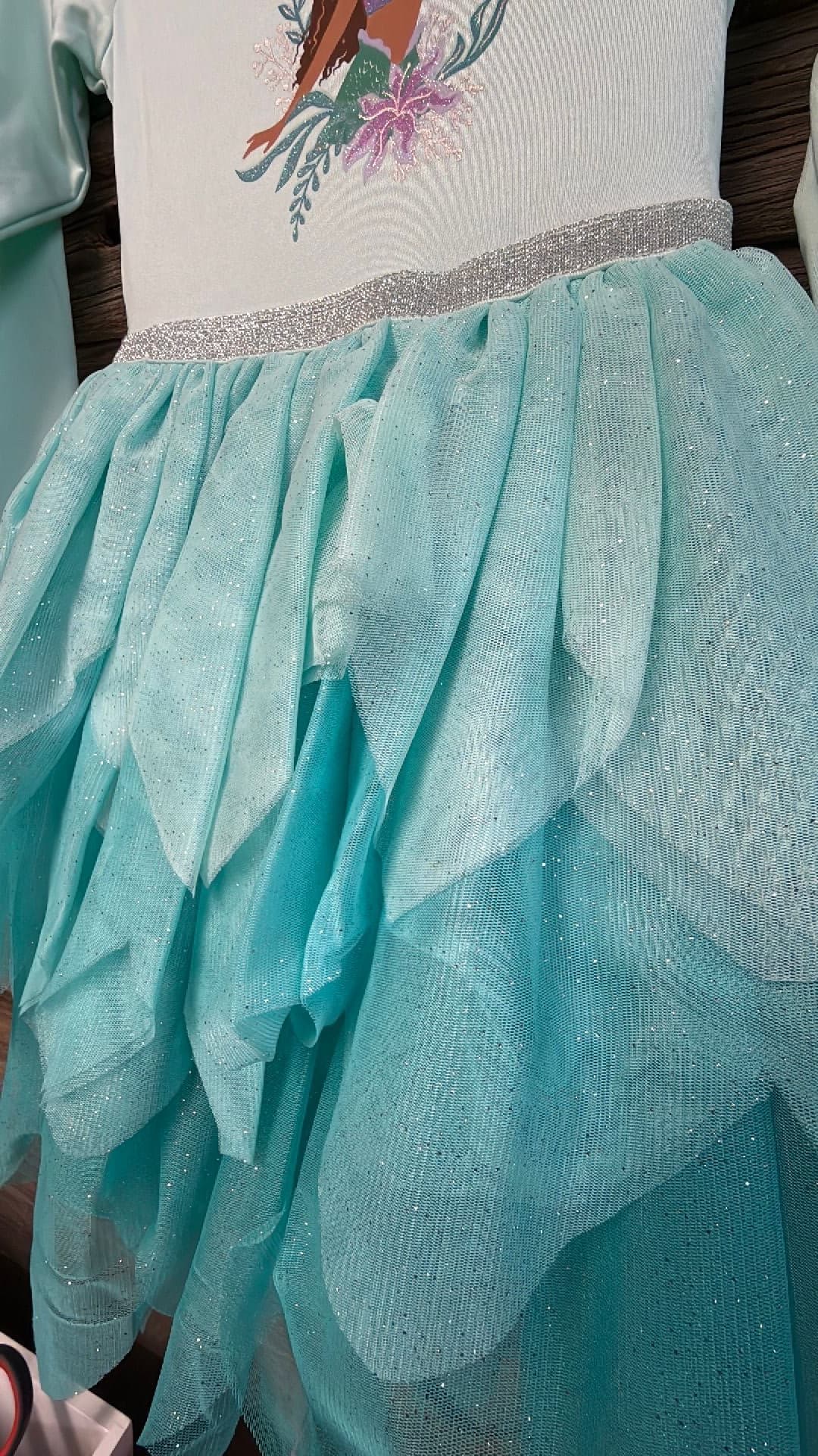 #8894 3T Toddler Girls' Disney Princess Little Mermaid Tutu Dress - Mint Green - Default - Thumbnail 4