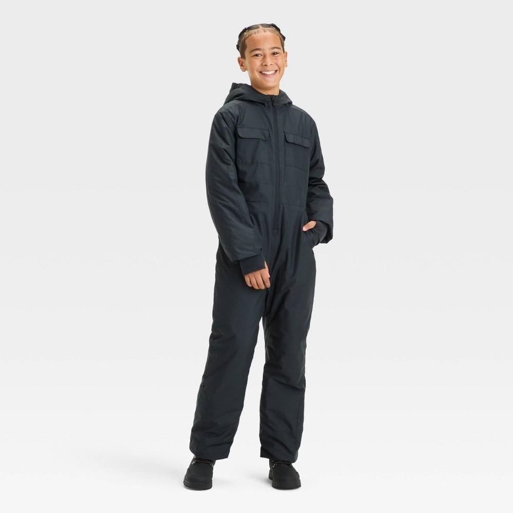 #5689 XL Boys' Solid Snow Suit - All In Motion Black - Default